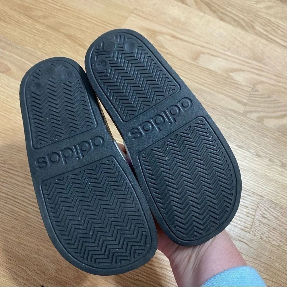 Adidas Purple Slide Sandals Sz 12 Kids Girls Open Toe Shoes